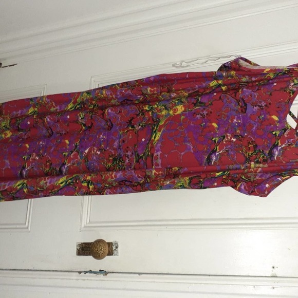 Rouge Plus Size Purple / Red Midi / Maxi Bodycon Dress - Picture 4 of 5